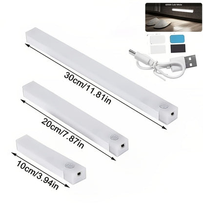 Night Light Motion Sensor LED Bar with USB Rechargeable 400mAh Battery, Three Brightness Levels and Six Size-Pack Options