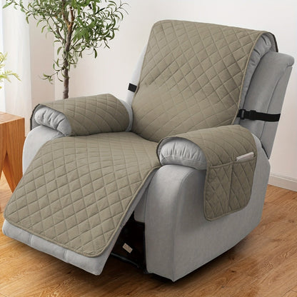 Chenille Knit Recliner Chair Cover Non-Slip Elastic Straps Drawstring Closure Pet Furniture Protector for Large Recliner 8 Colors