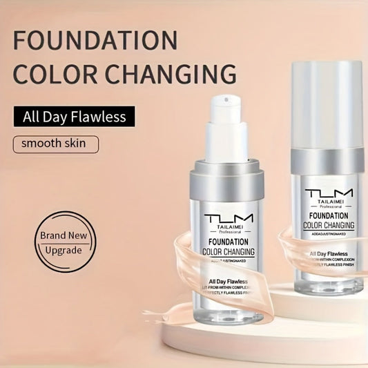 TLM Color Shifting Foundation BB Cream 3 Pack - Temperature Adaptive Skin Tone Matching Base Makeup Buildable Coverage Lightweight Flawless Finish All Skin Types Women Gift Set