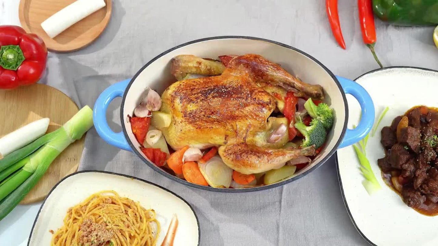 Dutch Oven Cookware by Uyi, 4.5QT Enameled Cast Iron Pot with Lid, Dual Handles and Four Color Options