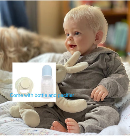 Reborn Doll, 24-Inch Cloth-Body Figure with Vinyl Head and Limbs, Hand-Rooted Hair and Gift Set