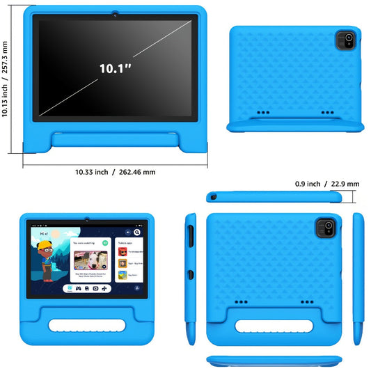 Apolosign Kids Tablet 10 Inch 64GB, Android 15 8-Core 8GB RAM WiFi 6, 1280x800 HD Display 5MP+2MP Camera, Parental Control Educational Shockproof Case, 2025 Model Children Tablet for Ages 3-12 – Black Navy Purple Blue Pink