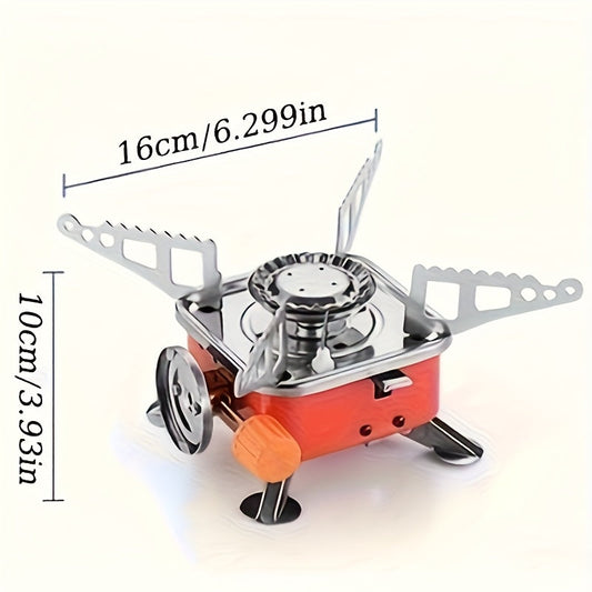 Windproof Camp Stove 3500W Portable Foldable Gas Burner Piezoelectric Ceramic Ignition Compact Lightweight for Outdoor Cooking Hiking Camping Picnic Backpacking