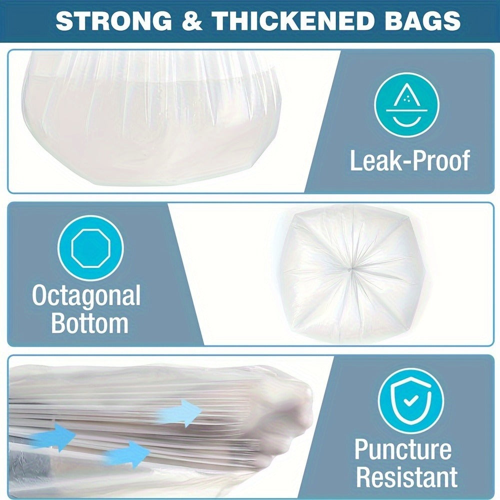 13-Gallon White Trash Bags with Tie Handles, 260-Count Household Pack in Two Large Rolls for Bins