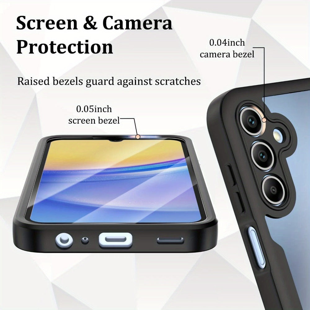 Rugged Samsung Galaxy A-Series Phone Case with Built-In Screen Cover in Four Colors and Six Model Options
