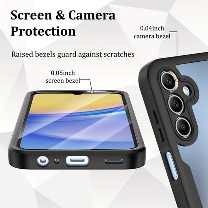 Rugged Samsung Galaxy A-Series Phone Case with Built-In Screen Cover in Four Colors and Six Model Options