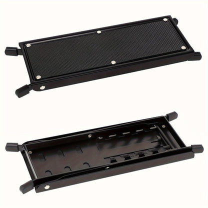 Adjustable Pedicure Footrest with Four-Level or Six-Level Scissor Stand and Textured Black Top Platform