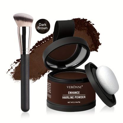 Hairline Shadow Powder Kit with Brush — Waterproof Hairline Concealer & Hair Root Touch Up Powder | Instant Fuller-Looking Hairline | 6 Shades for Women & Men All Hair Types