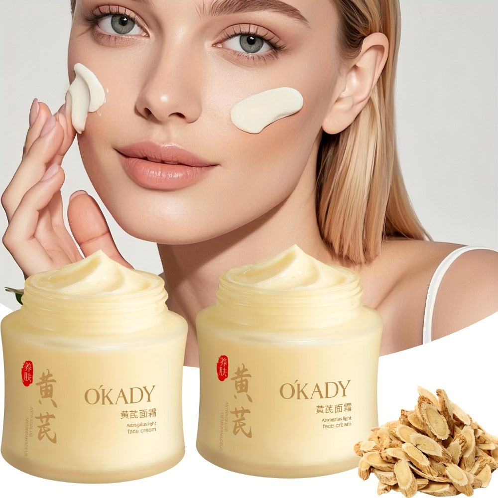Astragalus Root Face Cream Moisturizer 2-Pack 100g x 2 – Deep Hydration, Brightening & Antioxidant Nourishing Cream for Dry Sensitive Skin, Barrier Repair