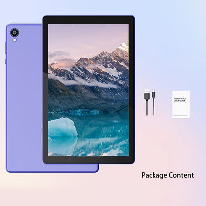10 Inch Android 14 Tablet, 4GB RAM 32GB ROM 1TB Expandable Storage, WiFi 6 6000mAh Long Battery, 1280x800 IPS HD Touchscreen Dual Camera Quad-Core, Portable Tablet for Kids Adults Students Home School Travel – Pink Blue Purple