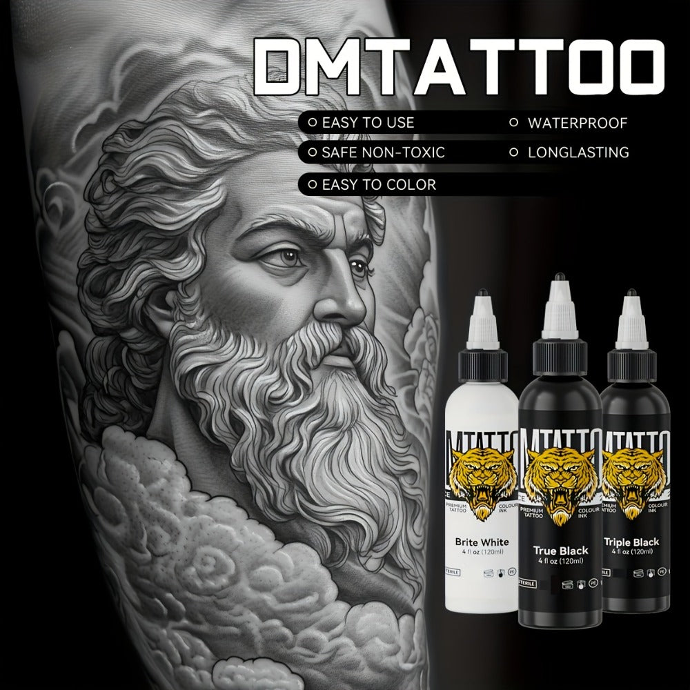 Tattoo Ink DMTATTOO Advanced 4.06oz 120ml Single-Bottle Options in Seven Solid Colors with Item-Specific Color, Capacity and Bottle Choices