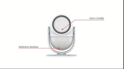 125dB Wireless Motion Sensor Alarm with Siren Light & Remote Control, Indoor Infrared Security Motion Detector for Home