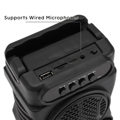 Portable Bluetooth Speaker with Dual Subwoofers, Color Lights, TWS, FM, USB, AUX, TF and Mic Input