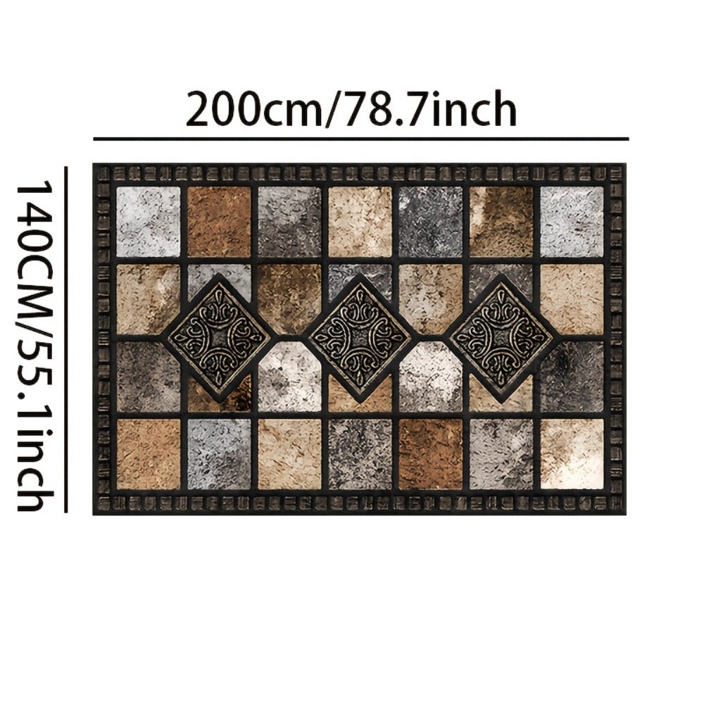 Area Rug 56x80 Marble Tile Print with Soft Surface for Living Room, Bedroom or Covered Patio