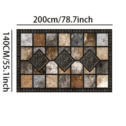 Area Rug 56x80 Marble Tile Print with Soft Surface for Living Room, Bedroom or Covered Patio