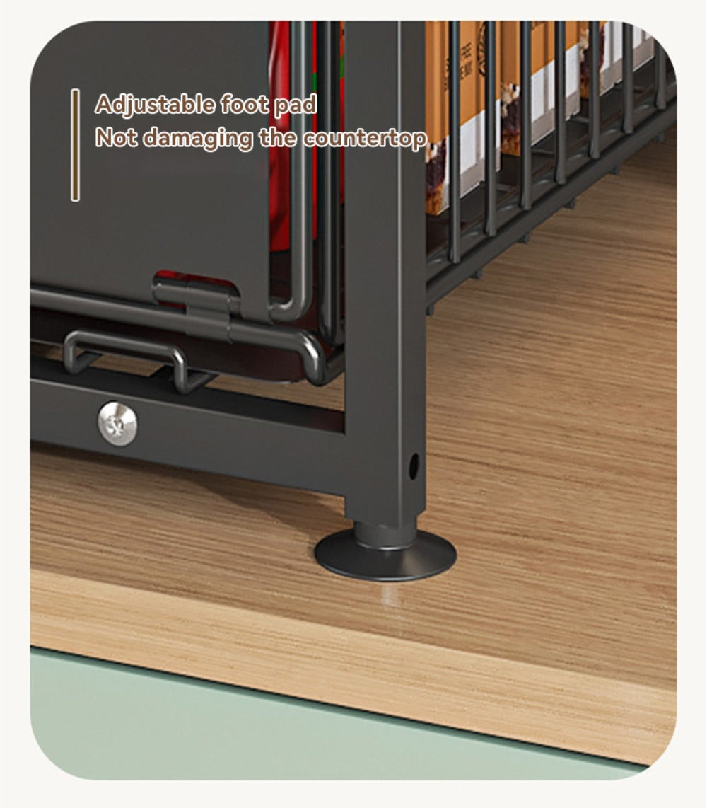 Under Sink Organizer 2-Tier Slide Out – Heavy Duty Metal Cabinet Shelf, Adjustable Space-Saving Storage Rack for Kitchen & Bathroom Cabinets, Pull Out Drawer Organizer