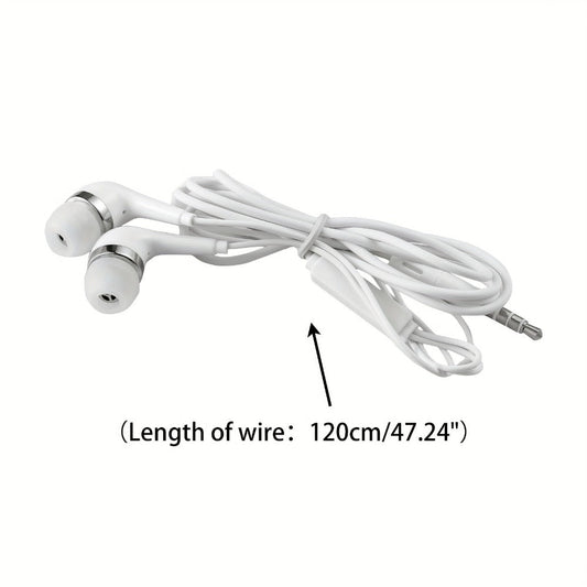 10 Pack Wired Earphones 3.5mm Bulk In-Ear Headphones Built-in Mic Volume Control Universal Compatible Samsung Huawei Xiaomi Android School Classroom Office Wholesale White