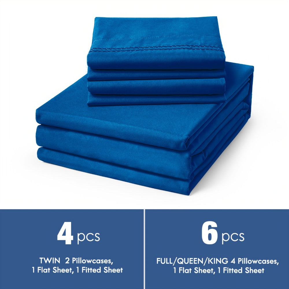 Bed Sheet Set Sanded Polyester Microfiber with 35–39 cm Pocket and Solid or Stripe Pattern Options