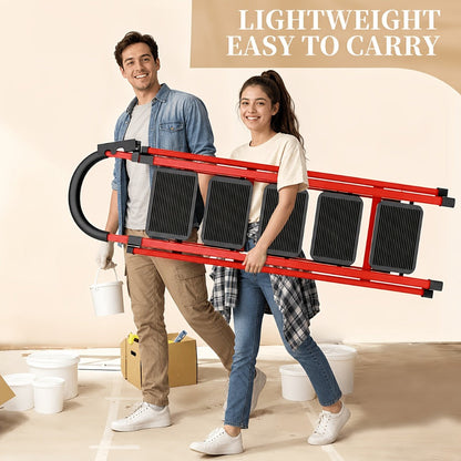 Folding Metal Step Ladder with Handrail, Ribbed Treads and Two-, Three-, Four- or Five-Step Options