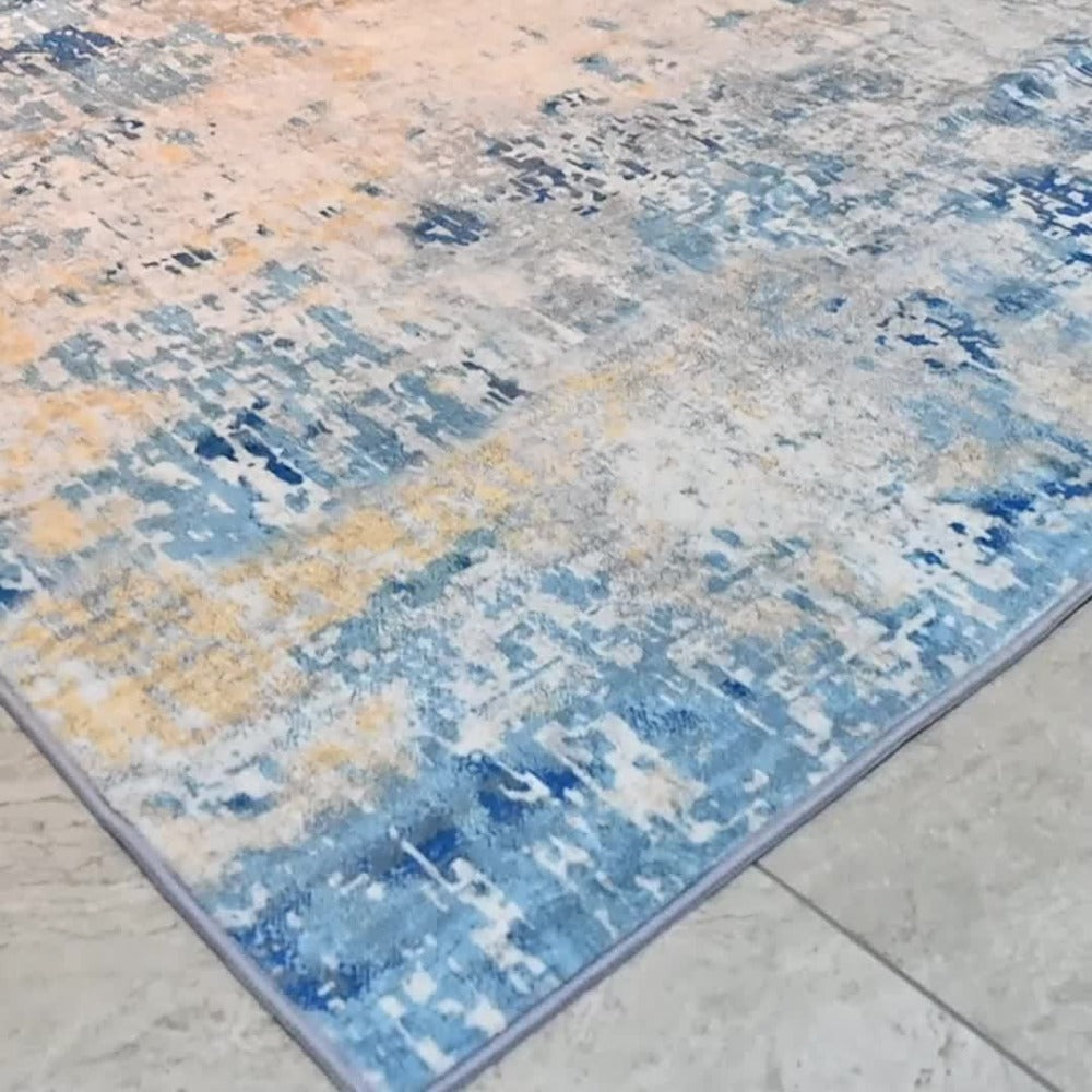 Moroccan and Boho Low-Pile Area Rug in Four Patterns with 59 x 82.6-Inch to 106.2 x 141.7-Inch Sizes