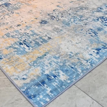 Moroccan and Boho Low-Pile Area Rug in Four Patterns with 59 x 82.6-Inch to 106.2 x 141.7-Inch Sizes