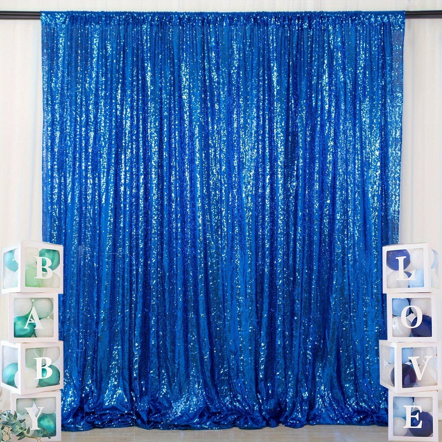 Sequin Backdrop Curtain for Party Wedding - 4x8ft Shimmering Glitter Curtain for Birthday Photo Booth Stage Decoration, Easy Hang, Multi-Color