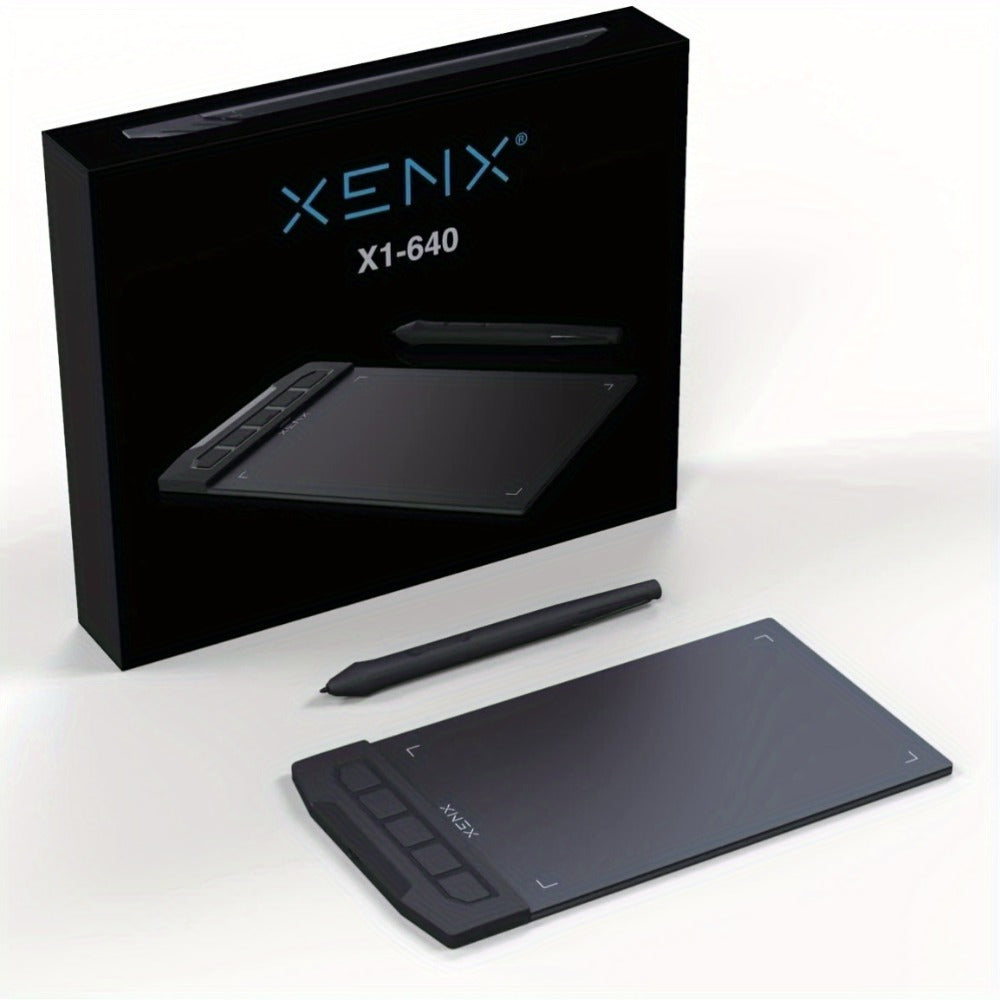 Drawing Tablet XENX 8192 Pressure Levels Battery-Free Stylus 5080 LPI 266 PPS 2 Programmable Buttons Compatible with Android Mobile Windows Mac Portable Pen Tablet for Digital Art Animation Design
