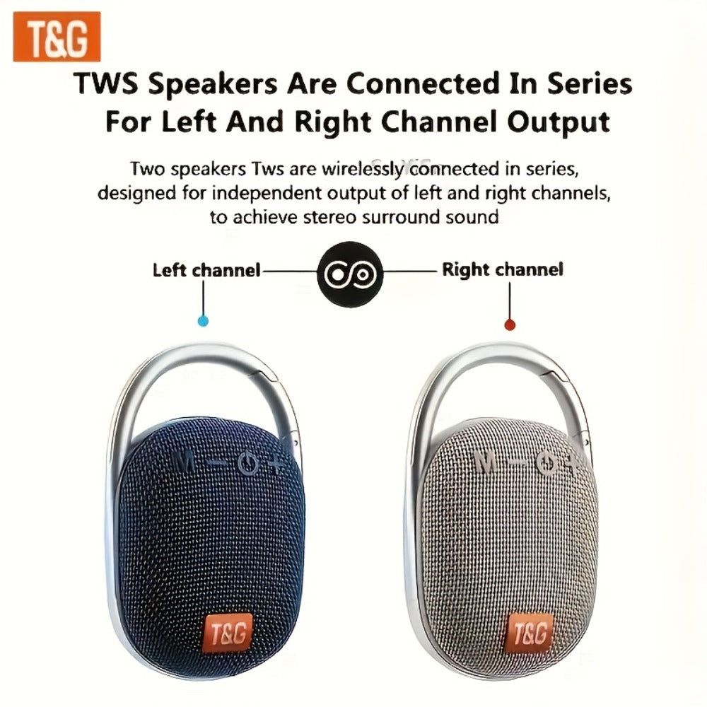 Portable Bluetooth Speaker Mini with 0.5W-2.5W Stereo, LED Lights, TF Card and Integrated Latch