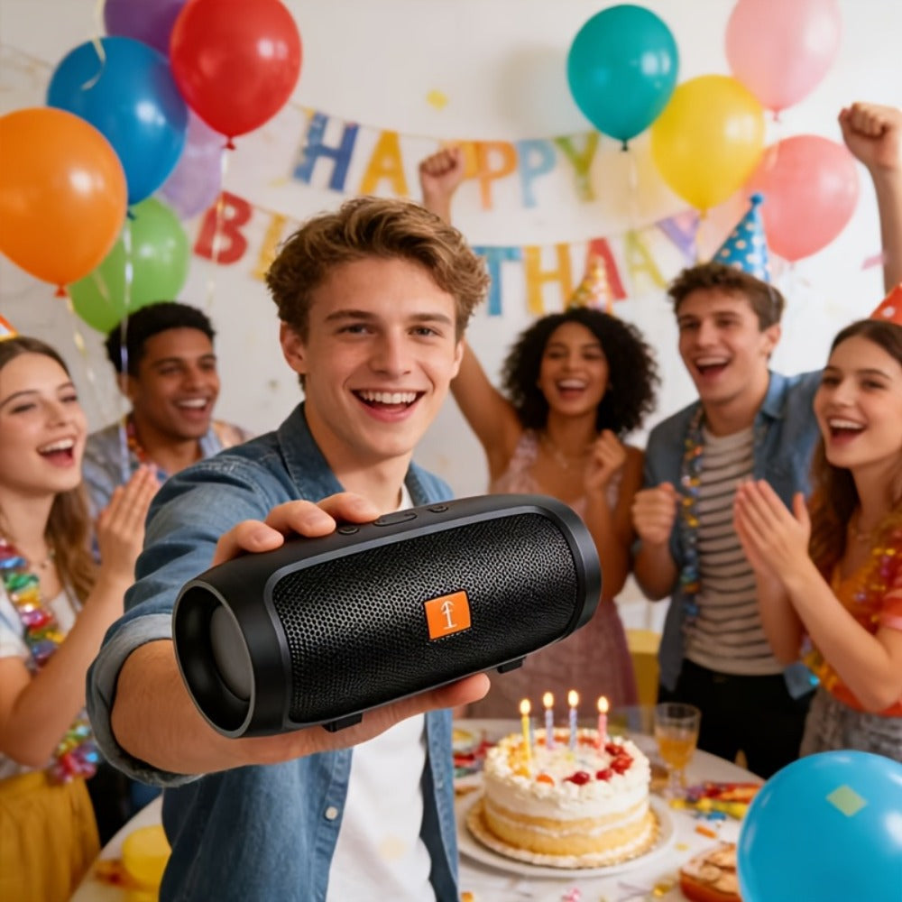 Portable Bluetooth Speaker with RGB Lights & Subwoofer – 5.2 Panoramic Surround Sound, Dual Speakers, Small Stereo Wireless Speaker for Home, Desktop, Holiday Gift for Men & Women