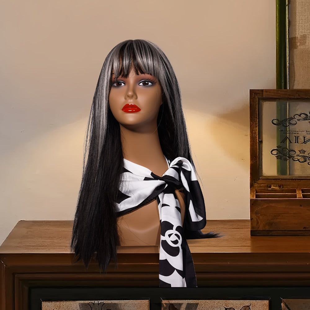 Female Wig Display Mannequin Head 4 Pcs Set Plastic – Hat Necklace Holder Salon Training Practice Retail Store Showcase Hairstyle Display Wig Shop Home Storage