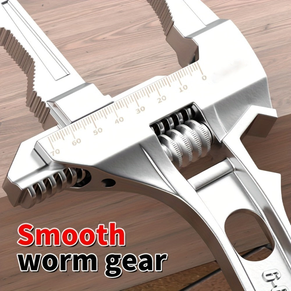 Adjustable Double-Ended Bathroom Wrench for Sink, Faucet and Pipe Work in Black or Silver Finish