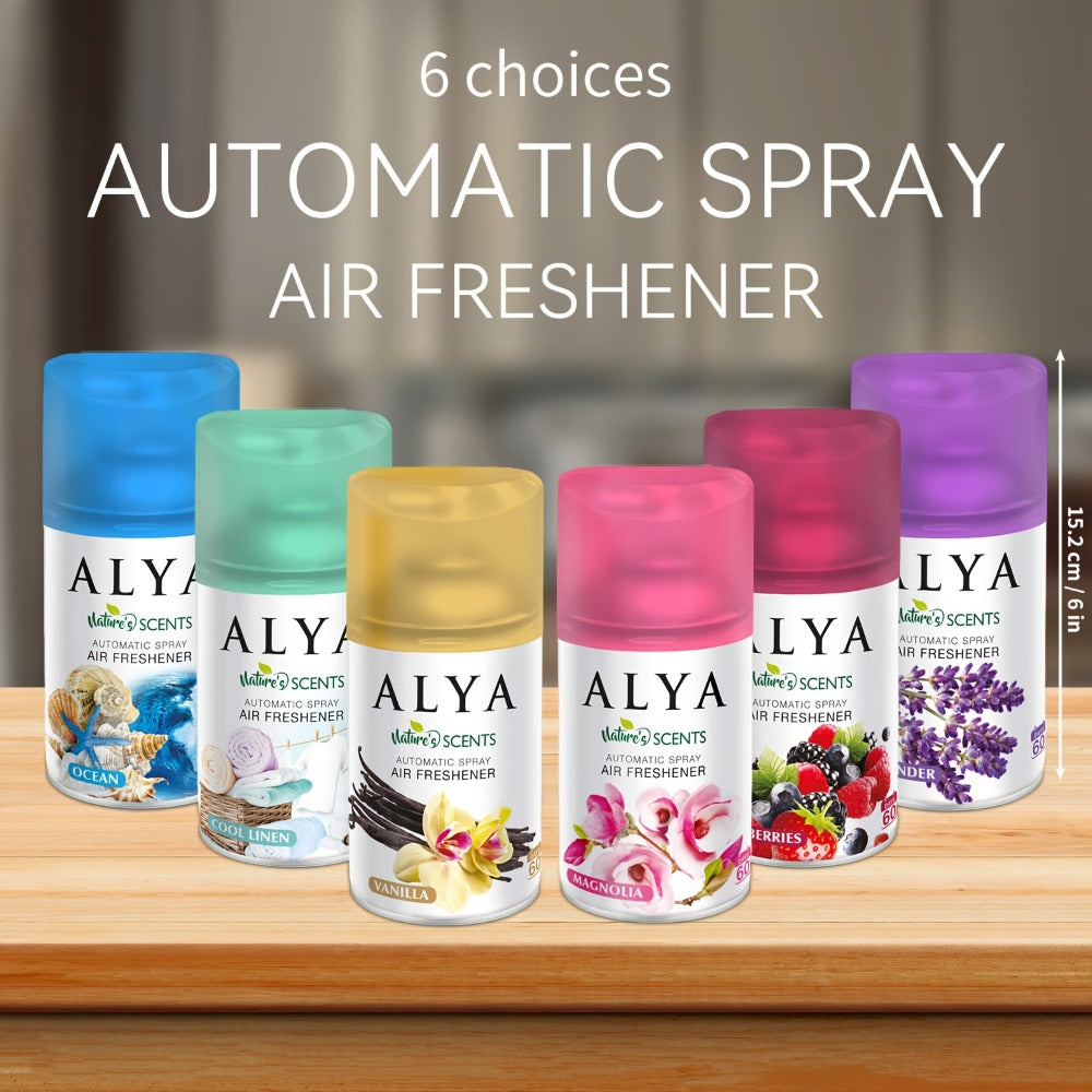 Spray Air Freshener Refill 8.45oz 1pc or 4pcs - 6 Scents Lavender Vanilla Cool Linen Ocean Mixed Berries Magnolia