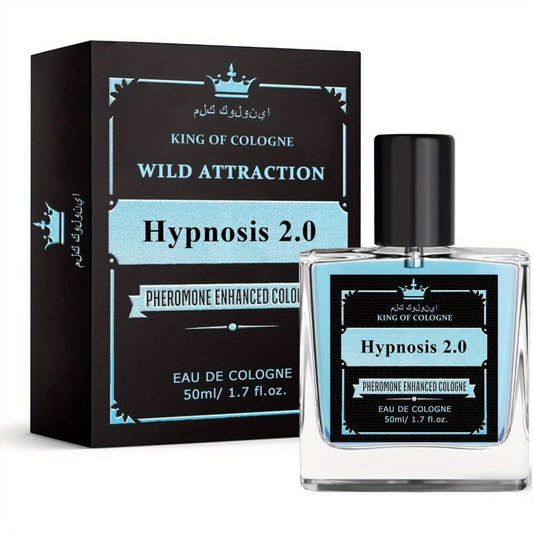 Pheromone Cologne for Men Hypnosis 2.0 50ml 1.69oz Fresh Long Lasting Pheromone Perfume Spray Confidence Boosting Masculine Scent Attract Women Gift for Him