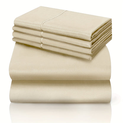 California King Sheet Set 6-Piece Breathable Cooling Bed Sheets Ultra-Soft Hotel Luxury Microfiber 18 Inch Deep Pocket Wrinkle Fade Resistant Flat Sheet Fitted Sheet 4 Pillowcases Multiple Colors
