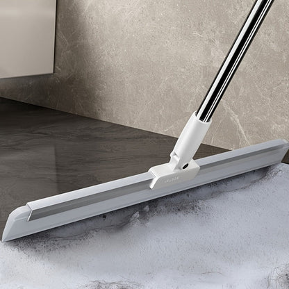 Silicone Squeegee Broom with Detachable Rotatable Head Long Stainless Steel Handle Floor to Ceiling Cleaning for Glass Tile Hardwood Carpet Shower Window