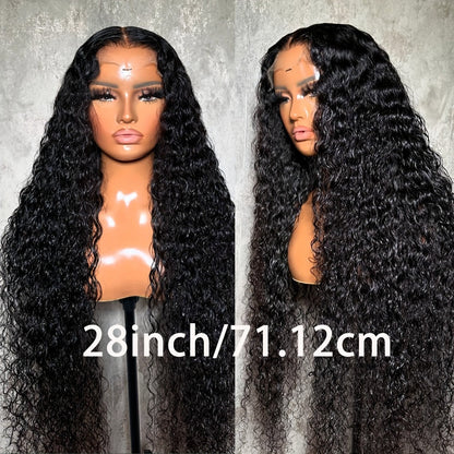 Lace Front Wig 28in Deep Curly Synthetic Style with 13x4 Lace, 180% Density and Black or Hot Pink Color
