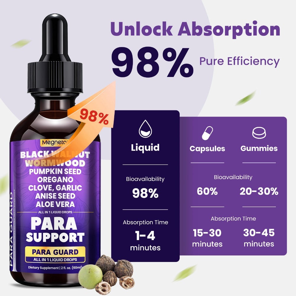 Herbal Supplements with Megneta Label, Black Walnut Clove Garlic Turmeric Pumpkin Seed Oregano Drops