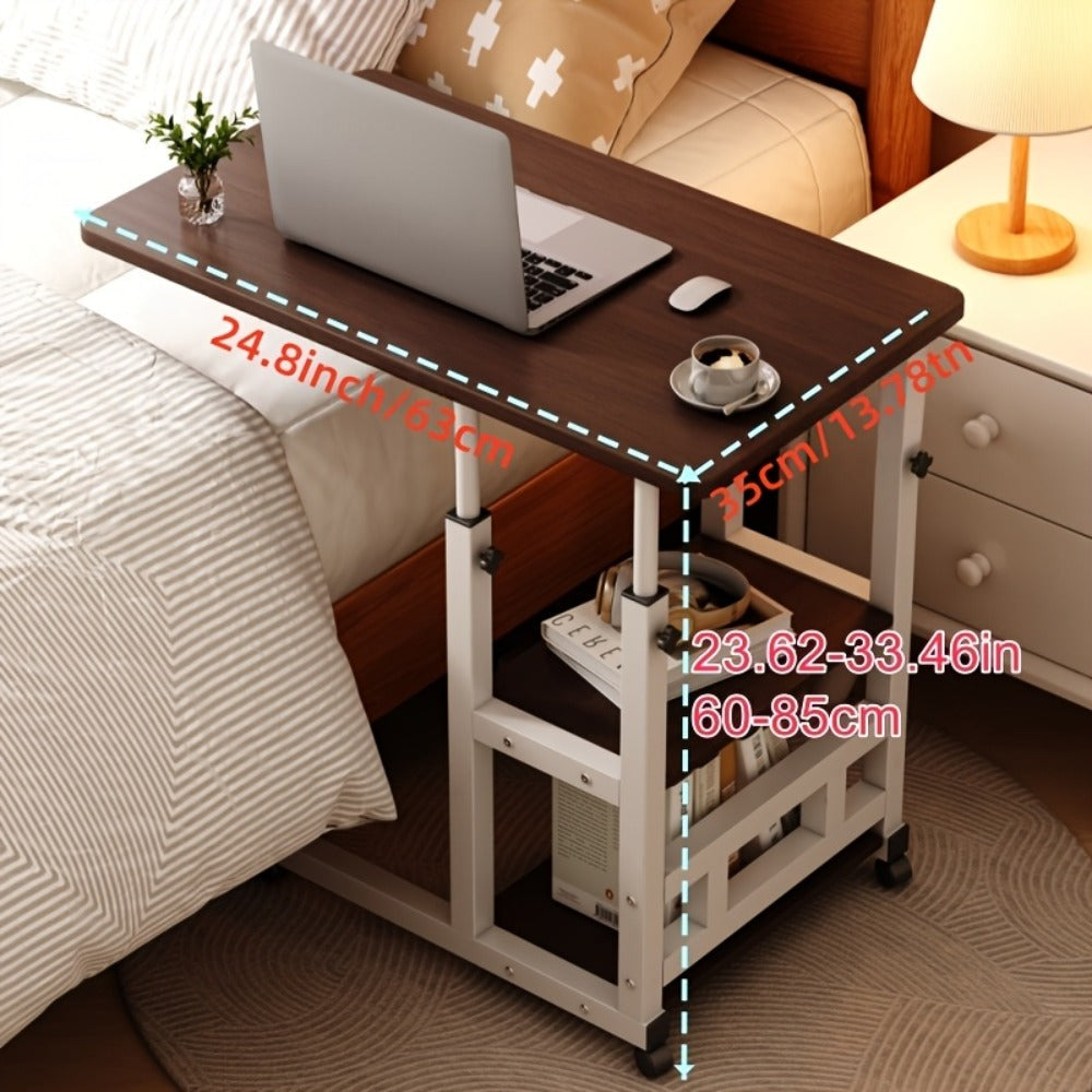 Overbed Table with Casters Adjustable Height – Bedside Nursing Table for Hospital & Home Care, Rolling Laptop Desk for Elderly & Patients, Meal Tray Stand, Multiple Colors