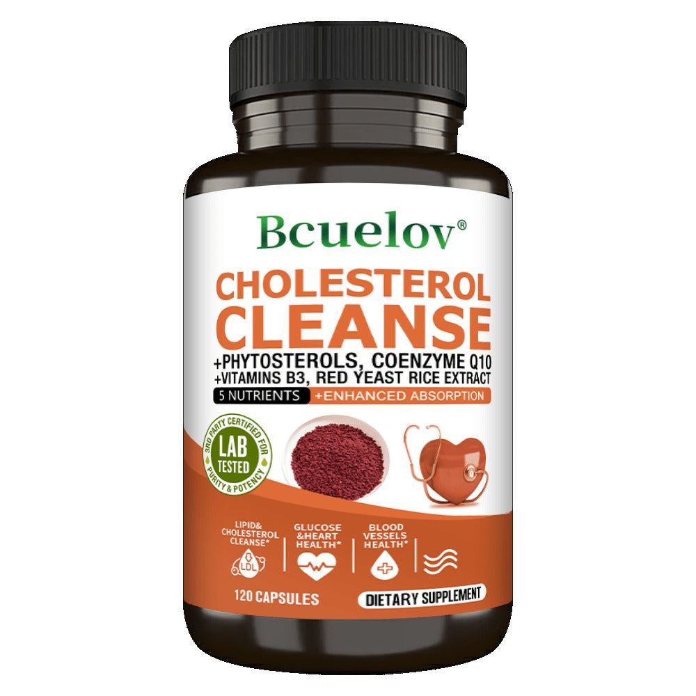 Herbal Supplement with Bcuelov Label, Phytosterols CoQ10 and Red Yeast Rice Capsules, 120 Count