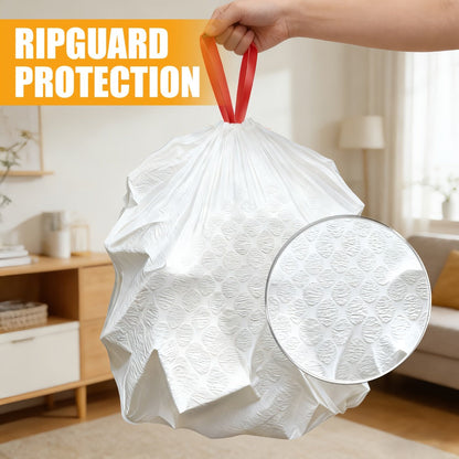 13-Gallon Scented Drawstring Trash Bags in White with Pink Ties and 20, 55, 110 or 165-Count Packs