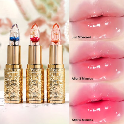 Six-Pack Jelly Flower Color-Changing Lip Balm Set with Temperature-Responsive Tint for Daily Wear