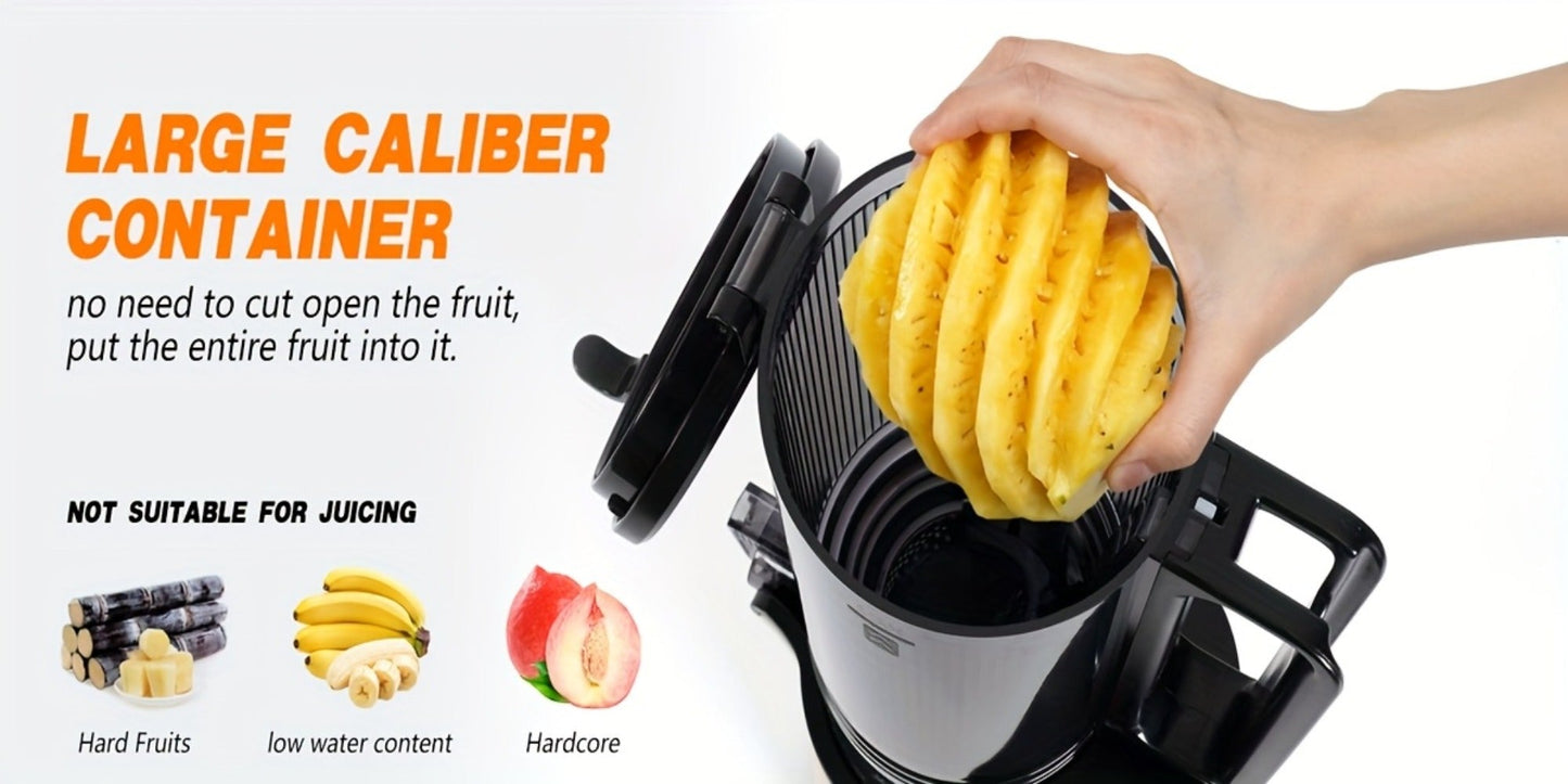 Cold Press Juicer Masticating – 350W Slow Juicer with Wide Feed Chute, 50RPM Fine Grinding, High Juice Yield, Easy to Clean, Safe Bladeless Design for Whole Fruits & Vegetables, Black & Pink