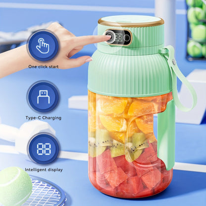 33.8-Ounce Portable Blender and Juicer with Top Digital Display in N99, Cyan or White Options