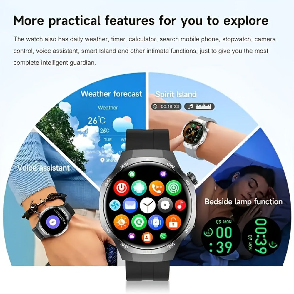 Smart Watch Hexagonal-Bezel 1.83-Inch Display with Wireless Calling, Custom Faces and Four Styles