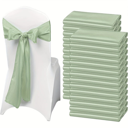 100pcs Satin Chair Sashes Bows for Wedding Banquet Party Event Decoration – 13 Colors, 18×275cm