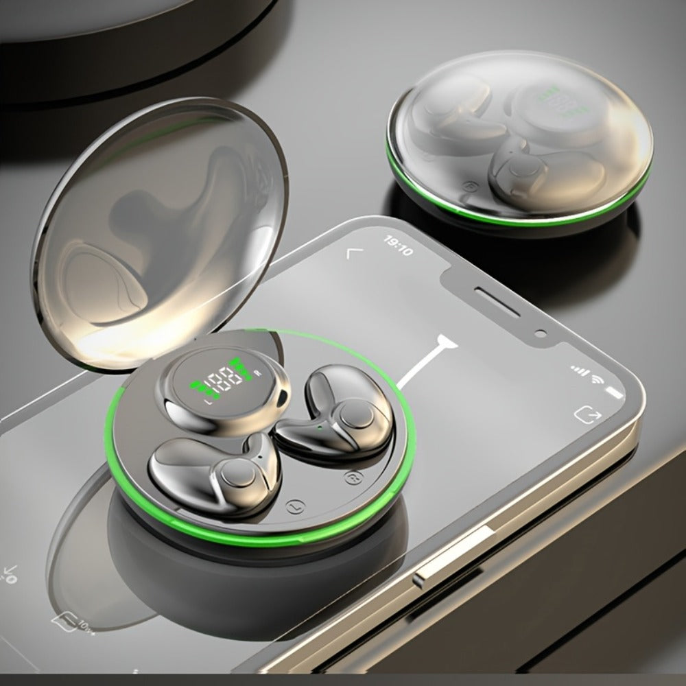Invisible Sleep Earbuds TWS Hi-Fi Stereo Wireless Bluetooth Digital Screen Ultra-Long Battery 3 Colors for Android Apple Samsung All Smartphones Cycling Running Sports