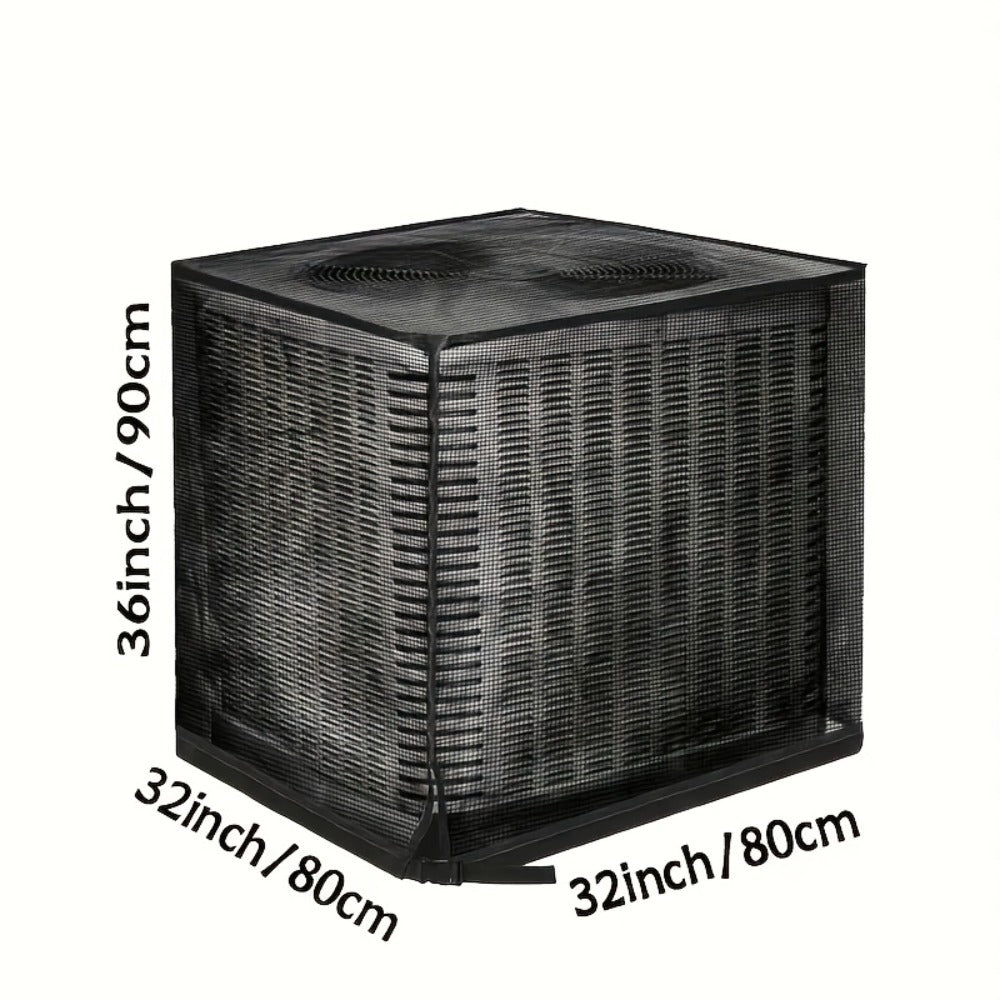 Outdoor Air Conditioner Cover with Mesh Vent and Adjustable Straps in Three Sizes for Central AC Units