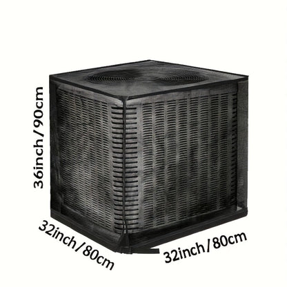 Outdoor Air Conditioner Cover with Mesh Vent and Adjustable Straps in Three Sizes for Central AC Units