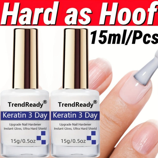 Nail Hardener for Weak Brittle Splitting Nails 2 Pack - Extra Strong Fast Drying Long Lasting White Nail Strengthener with Vitamin E Base Coat Manicure Treatment for Women Nail Care