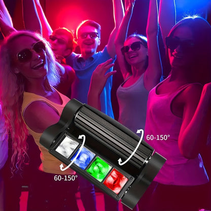 LED Spider Moving Head Stage Light 8x3W DJ Disco Party Light Sound Activated DMX-512 Control for Entryways, Bedrooms and Living Spaces